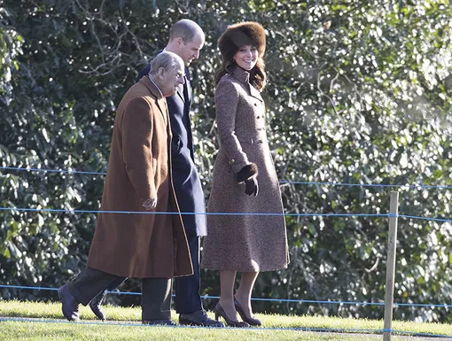Принц Филипп, принц Уильям и герцогиня Кэтрин
