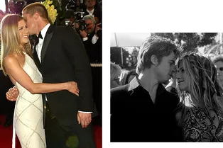 20 романтичных снимков из архива Брэда Питта и Дженнифер Энистон