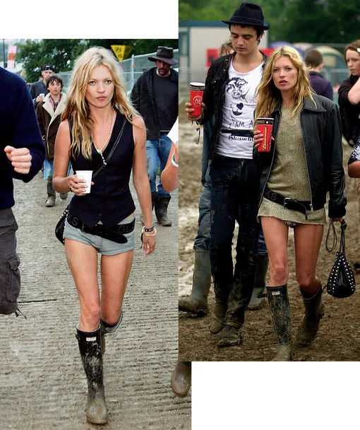 Кейт Мосс на фестивале GLASTONBURY, 2005 год Кейт Мосс на фестивале GLASTONBURY, 2005 год