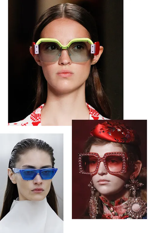 Слева направо: Céline весна-лето 2017, Miu Miu весна-лето 2017, Gucci весна-лето 2017 Слева направо: Céline весна-лето 2017, Miu Miu весна-лето 2017, Gucci весна-лето 2017