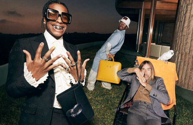 A$AP Rocky в грилзах Gabby Elan в рекламной кампании Gucci