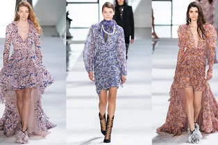 Нежные платья в цветах, плечистые жакеты в розах и туфли в перьях в коллекции Giambattista Valli
