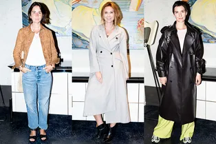 Даша Веледеева, Наташа Гольденберг, Мари Коберидзе на открытии выставки Mother of Pearl