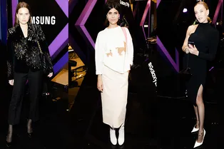 Надежда Оболенцева и Наталья Давыдова на презентации нового флагмана Samsung