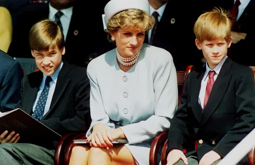 Принцесса Диана с принцами Уильямом и Гарри, 1995