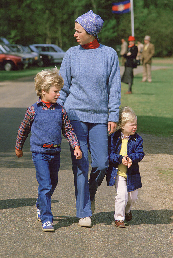 С детьми Питером и Зарой Филлипс, 1984 год