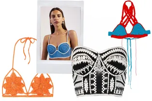Этим летом носите топы-бра в технике кроше — под жакеты и косухи