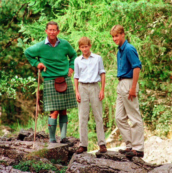 Принц Чарльз, принц Уильям и принц Гарри