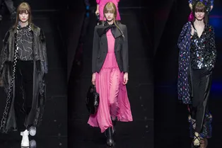 Как сочетать «гусиную лапку», пайетки и рептилию: Emporio Armani