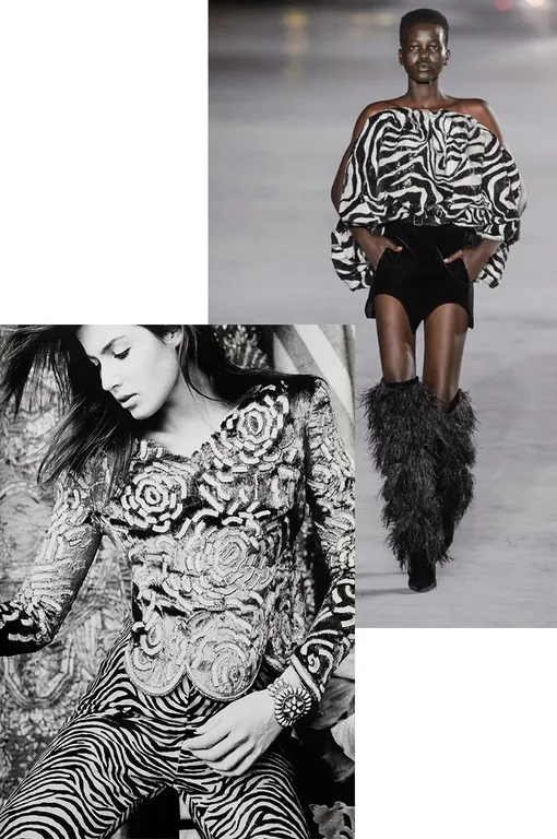HARPER’S BAZAAR USA, август 1999; Saint Laurent весна-лето 2018 HARPER’S BAZAAR USA, август 1999; Saint Laurent весна-лето 2018