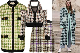 Аристократичная элегантность: как носить вещи в крупную гусиную лапку