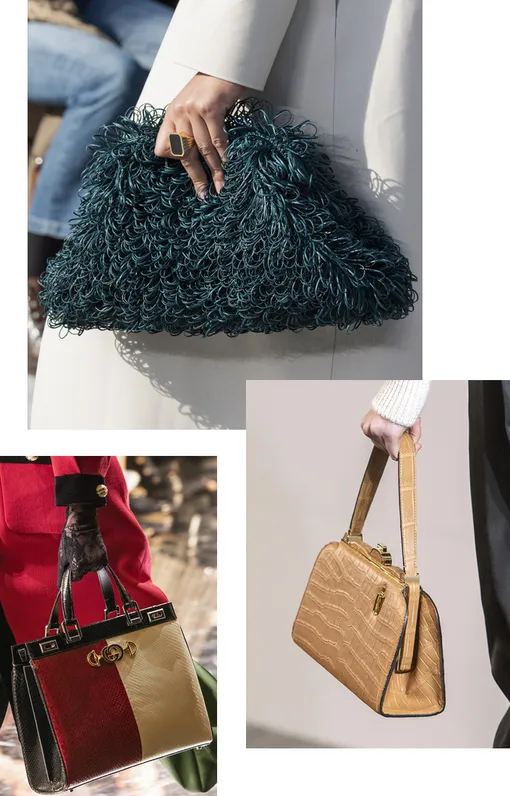 Слева направо: Gucci; Bottega Veneta; Loewe осень-зима 2019/20