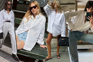 С чем носить мужскую белую сорочку. 8 вариантов от самых модных девушек