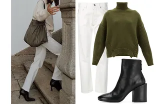 С чем носить белые джинсы зимой