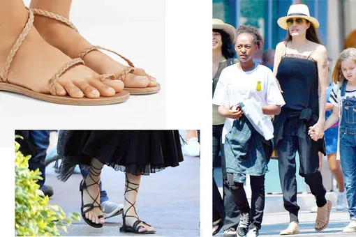 Как в Древней Греции: летние сандалии в стиле Анджелины Джоли