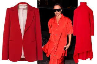 12 алых вещей, которые позволят одеться в фирменном стиле Виктории Бекхэм