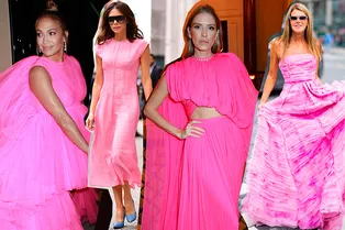 17 самых запоминающихся звездных платьев в главном цвете года — розовом