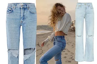 Где купить прямые джинсы с разрезами