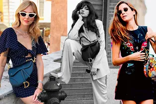 Как носят главную сумку сезона Dior Saddle самые модные девушки планеты