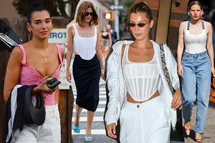 Как Дуа Липа и Белла Хадид сделали корсеты аналогами простой белой майки