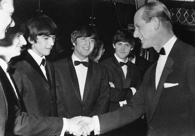 Принц Филипп и группа The Beatles, март 1964 года