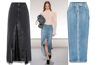 Длинная юбка из денима — обязательное весеннее приобретение