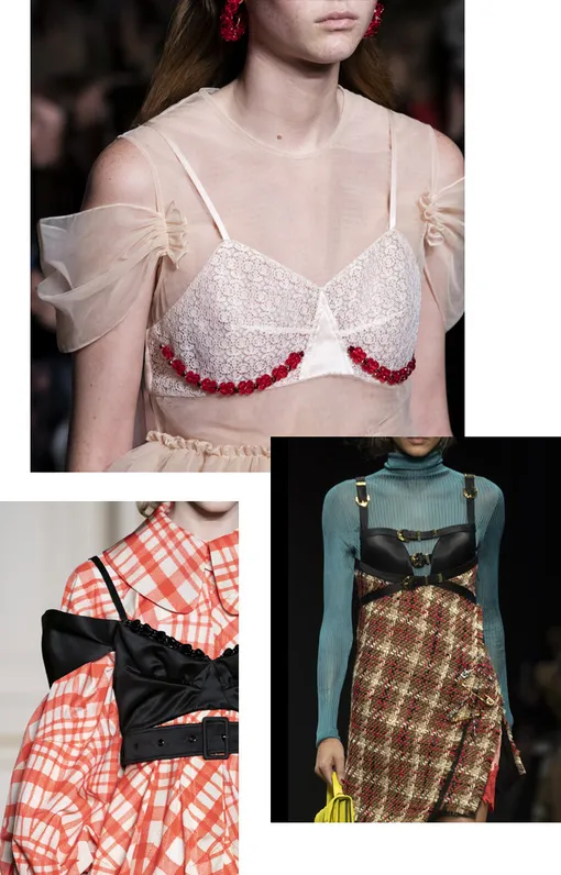 Слева направо: Simone Rocha осень-зима 2019—2020 и Versace осень-зима 2019—2020 Слева направо: Simone Rocha осень-зима 2019—2020 и Versace осень-зима 2019—2020