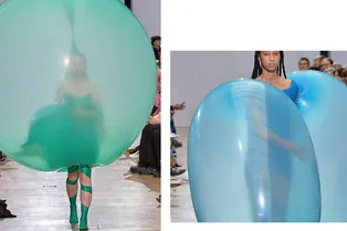 Видео дня: платья из гигантских воздушных шаров на показе выпускников Central Saint Martins