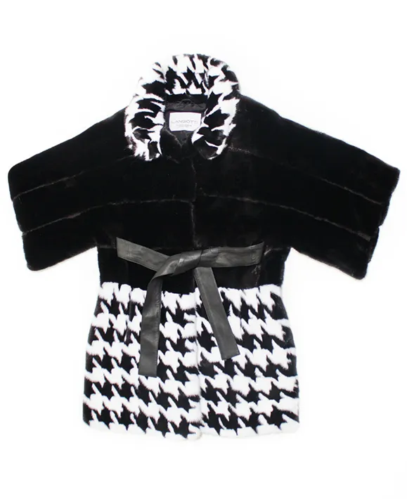 Пальто из североамериканской норки White Mink и Black NAFA, Langiotti