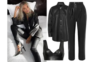 Как составить кожаный тотал-лук: 3 варианта для поклонниц черного цвета