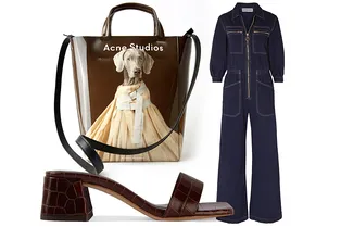 С чем носить новый модный хит — удобный тоут Acne с невероятно милым принтом