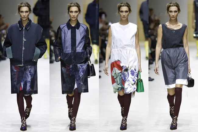 Наглядная многослойность: зачем на показе Prada модели «раздевались»