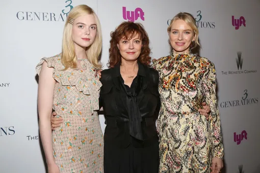 Эль Фэннинг, Наоми Уоттс и Сьюзан Сарандон на премьере фильма «3 поколения»