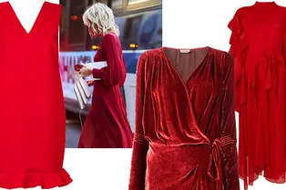 Красной нитью: 30 алых платьев для серой осени