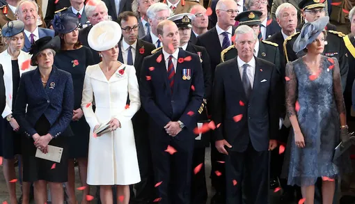 Премьер-министр Великобритании Тереза Мэй, Кейт Миддлтон, принц Уильям и король Бельгии Филипп