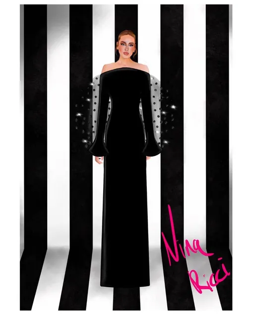 Эскиз платья Nina Ricci для Адель Эскиз платья Nina Ricci для Адель
