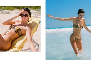 Бикини едва прикрывает грудь Кендалл Дженнер, но такую фигуру прятать нельзя