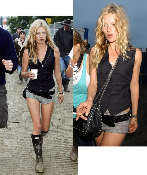 Кейт Мосс на фестивале GLASTONBURY, 2005 год Кейт Мосс на фестивале GLASTONBURY, 2005 год