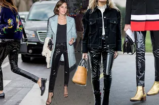 Как носить черные латексные брюки Как носить черные латексные брюки