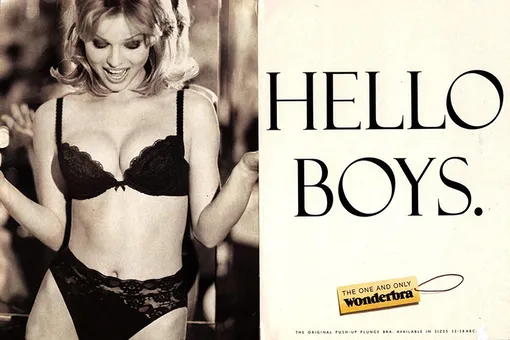Ева Герцигова в рекламной кампании для Wonderbra, 1994 год