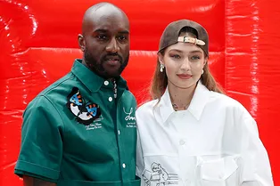 Вирджил Абло, Наталья Водянова и Джиджи Хадид на показе Louis Vuitton