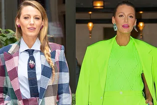 Клетка vs неон: два модных брючных костюма Блейк Лайвли