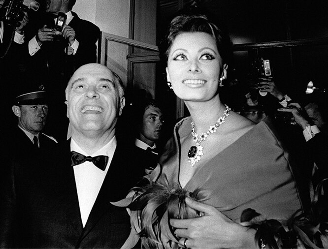 Софи Лорен и Карло Понти в Каннах, 1966