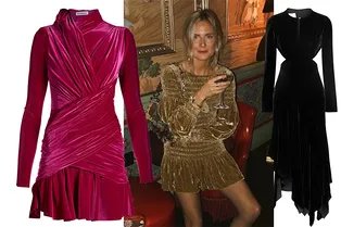 В чем пойти на новогодний корпоратив: 18 бархатных платьев — от мини до макси