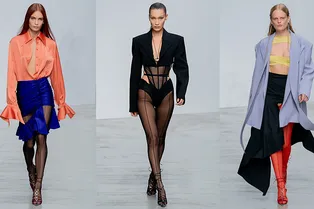 Прозрачные велосипедки, комбинезоны-чулки и другие наряды для Ким Кардашьян в коллекции Mugler