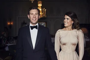 Принцесса Евгения в пудровом платье Zac Posen на закрытом свадебном ужине