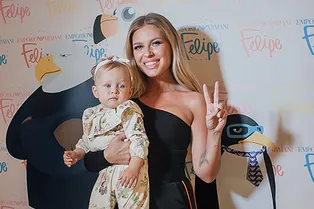 Олеся Судзиловская, Тата Бондарчук, Рита Дакота и Елена Кулецкая на презентации детской коллекции Emporio Armani