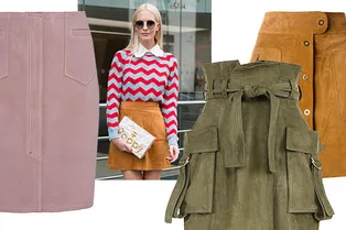 Карандаши, тюльпаны и трапеции: 15 юбок из замши на любой случай