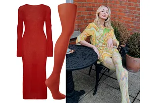 Колготки в тон платью: новый вариант тотал-лука, полюбившийся топ-моделям