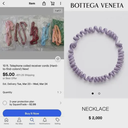 Колье Bottega Veneta в форме «спиральки» для волос